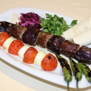 Skewer with eggplant