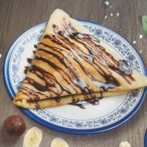 Pancakes with banana and chocolate