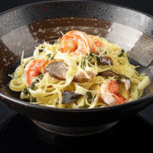 Tagliatelle with shrimps