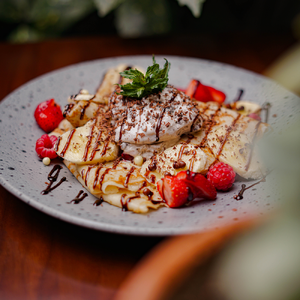 Crepes with banana and chocolate 