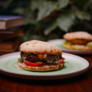 Burger with marbled beef