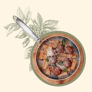 Amatriciana with polpetto and beef bacon