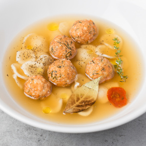 Chicken soup with orecchietti