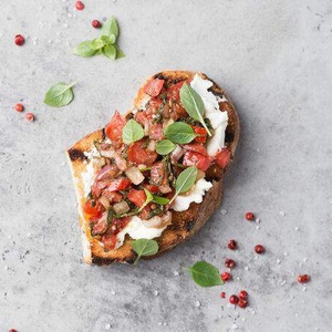  Bruschetta Tomato Salsa and Parmesan Sauc