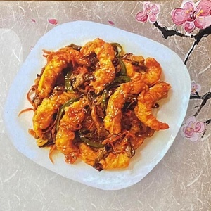 Эби темпура с овощами