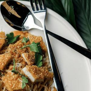 Breaded chicken pasta