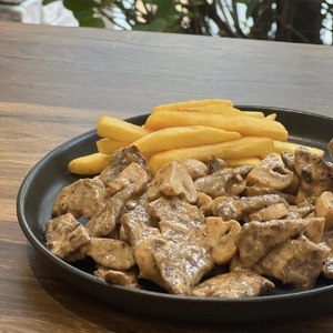 Meat with mushrooms