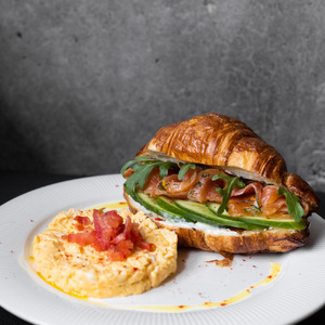 Croissant with trout