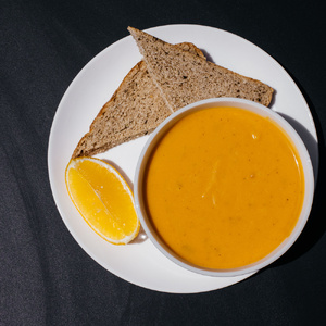 Cream of red lentil soup