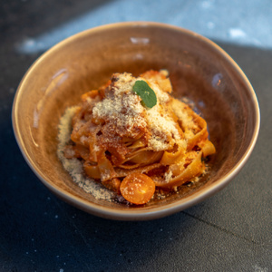 FETUCINI WITH TROUT IN TOMATO SAUCE