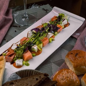 Форель с овощами и сыром Сиртаки