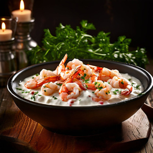 Креветки в сливочно-чесночном соусе