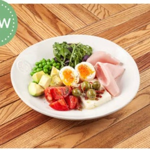  Soft-boiled egg with Mortadella and avocado