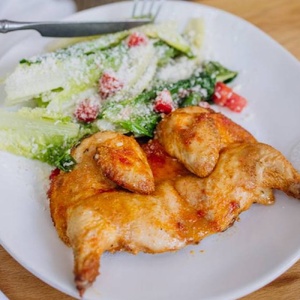  Chicken with Romano, Tomato and Parmesan