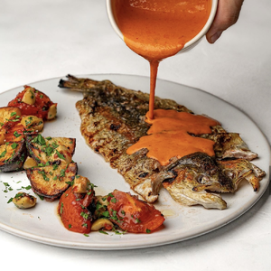 Grilled trout and baby potatoes