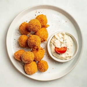 Сырные шарики с чесночным соусом