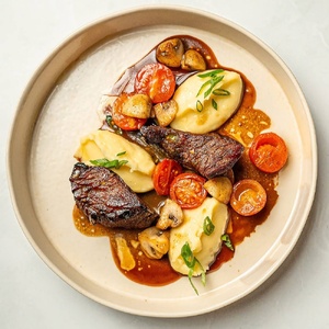 Стейк миньон с картофельным пюре