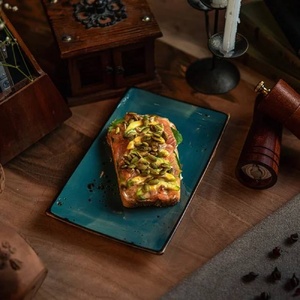 Bruschetta with lightly salted trout and avocado