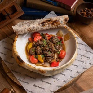 Oven cooked meat and vegetables