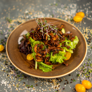  SALAD WITH CRISPY CHAMPIGNONS